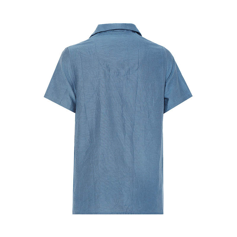 爱慕先生金标褶皱家居系列舒适翻领开衫短袖上衣NS41F651 - 图1