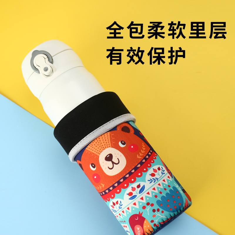 卡通儿童手提绳保温杯套膳魔师象印保护套350-360-480-500-600ML - 图2