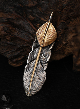 灵作金骨羽毛狗熊手打款式银饰