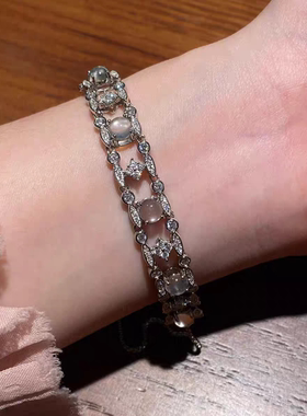 天然水沫玉手链S925纯银豪镶女款轻奢小众精致闺蜜礼物送女友