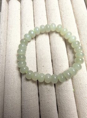 多款天然和田玉算盘珠手串青海料渐变圆珠玉石手串送朋友礼物送证