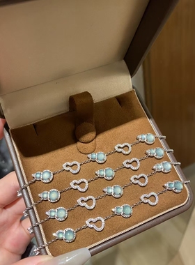 2025新款天然危料蓝水葫芦翡翠手链s925纯银手链轻奢简约送礼