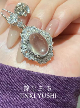 天然高冰水沫玉吊坠通体s925银新中式高级感轻奢珠宝