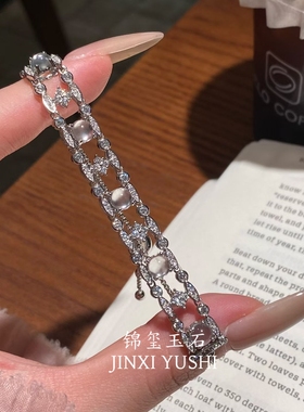天然水沫玉手链S925纯银豪镶女款轻奢小众精致闺蜜礼物送女友