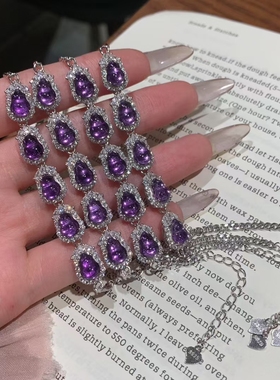 天然紫水晶葫芦手链s925纯银镶嵌时尚百搭气质优雅女款礼物