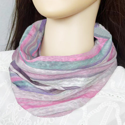 夏季新款冰丝防晒面罩面纱口罩女遮全脸一圈套头围脖套护颈遮颈纹 - 图0