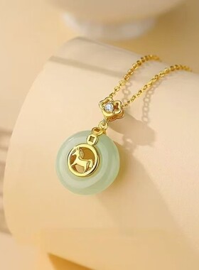 如意马平安扣生肖马吊坠小飞马项链感百搭学生饰品送闺蜜女友