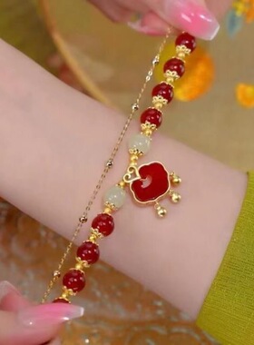 祥云如意平安锁手链女ins小众设计新款手串女闺蜜生日