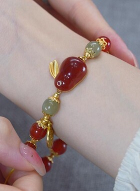 新中式玉兔手链女款ins小众设计高颜值学生手串闺蜜古风生日