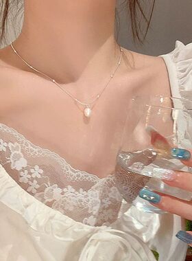 法式巴洛克珍珠吊坠项链女轻奢高级感小众颈链配饰锁骨链choker