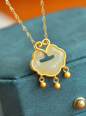 祥云锁项链新中式吊坠如意锁轻奢小锁宝宝锁项链项圈礼物