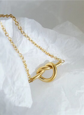个性打结项链女设计感小众2023新款爆款锁骨链
