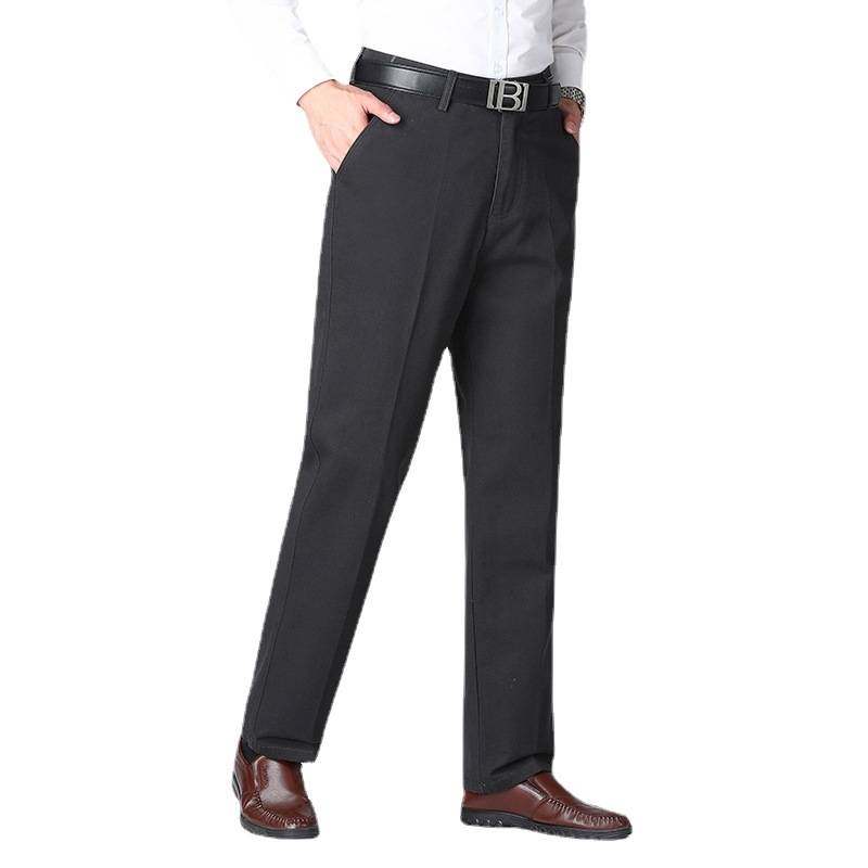 商场品牌秋冬厚款纯棉中年男士宽松休闲裤中老年高腰深档直筒免烫,淘宝优惠券,粉丝福利购,淘宝优惠卷