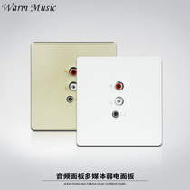 Hualth Sky Music Background Music Champagne Gold Home Double Lotus Audio Socket Panel 86 Type Concealed