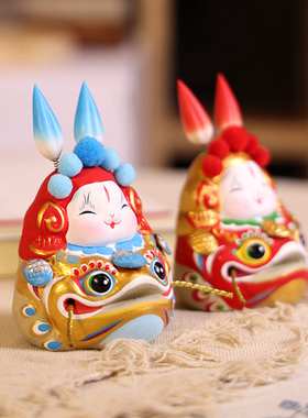 吉兔坊泥塑招财中式客厅手工金蟾