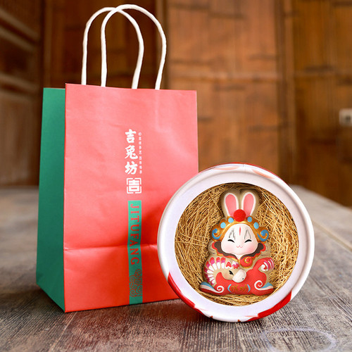 北京礼物吉兔坊兔爷摆件手工泥塑中秋节兔儿爷十二生肖旅游纪念品 - 图1