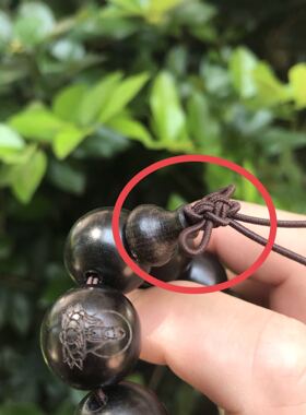 印尼黑檀木雕刻观音文玩沉水佛珠