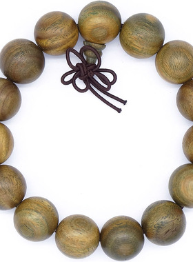 南美洲绿檀木顺纹圆珠手串15MM佛珠沉香木男女款文玩手链木珠