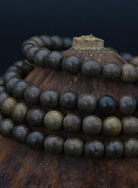 四川乌木阴沉木佛珠金丝楠手串