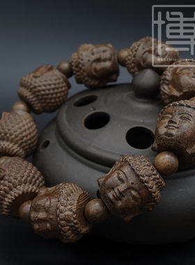 雕刻十八罗汉貔貅四面佛沉香手链