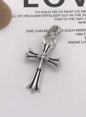 S925纯银十字架吊坠时尚欧美潮饰