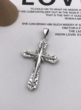 纯银十字架吊坠时尚个性欧美潮饰