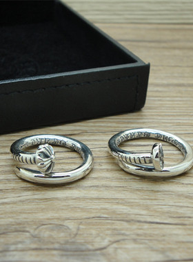 纯银钉子戒指男女时尚个性潮饰