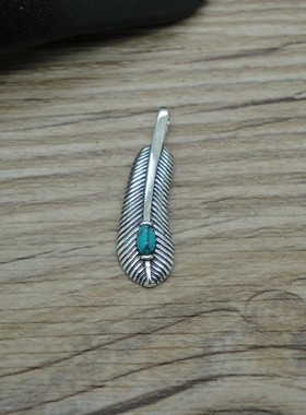 饰品复古时尚风镶嵌蓝色羽毛吊坠