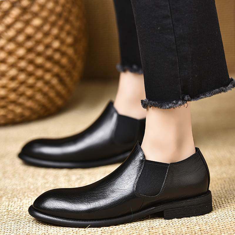 全羊皮断码清仓2.5厘米棕色头层羊皮松紧口圆头平底深口单鞋女,淘宝优惠券,粉丝福利购,淘宝优惠卷