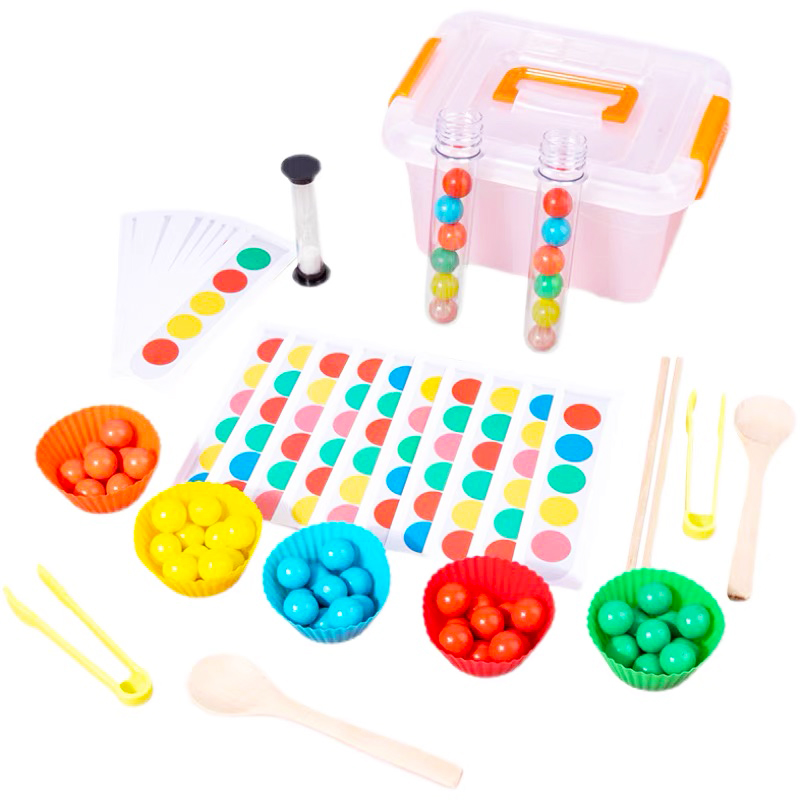 儿童试管夹珠子精细动作训练颜色认知分类配对蒙氏早教具益智玩具-图3