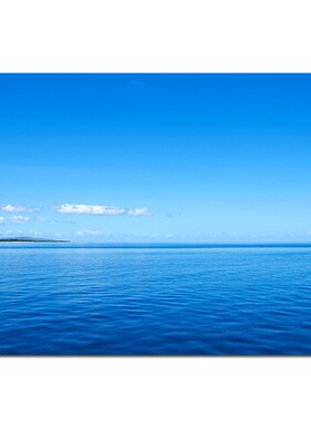 风景海报蓝天白云湖泊客厅装饰画