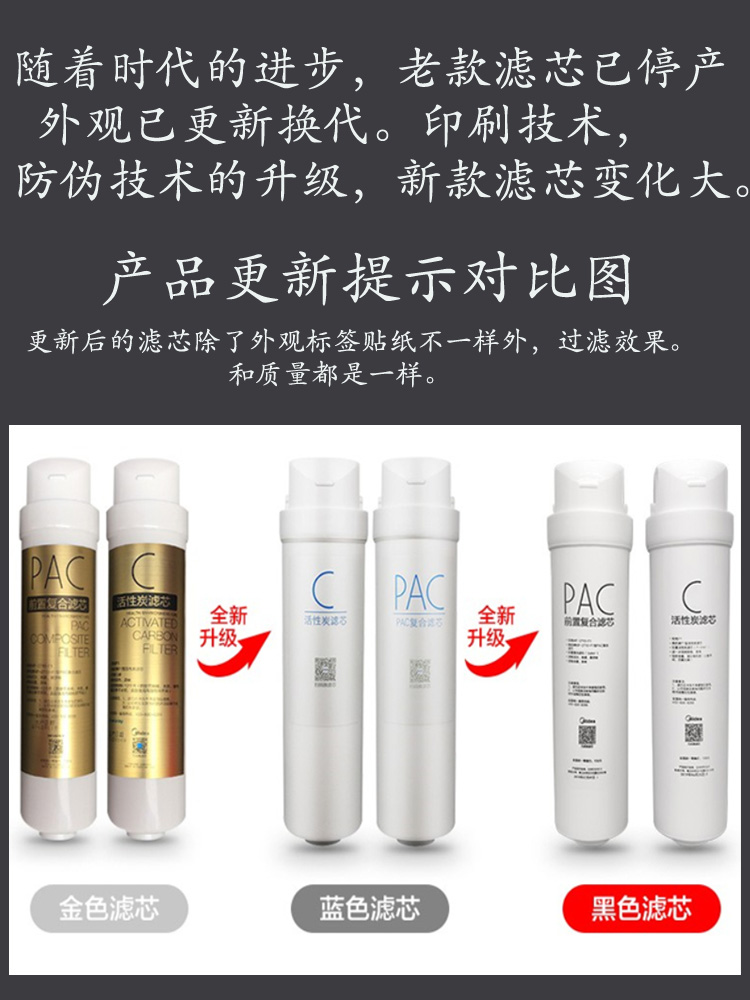 美的M1净水器机MU136-4/151/163A-4正品滤芯PP棉活性炭华凌超滤膜 - 图0