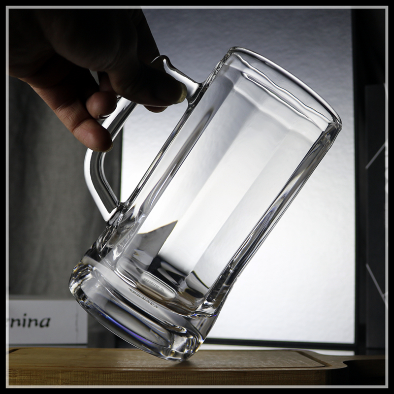 640ML超大容量玻璃杯 带把手大号厚底耐热泡茶杯慕尼黑精酿啤酒杯 - 图2