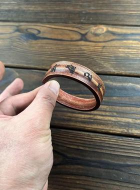 复古情侣款真皮招财手镯皮手环