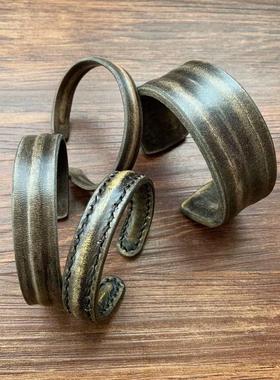 原创小众设计牛皮手镯复古简约风