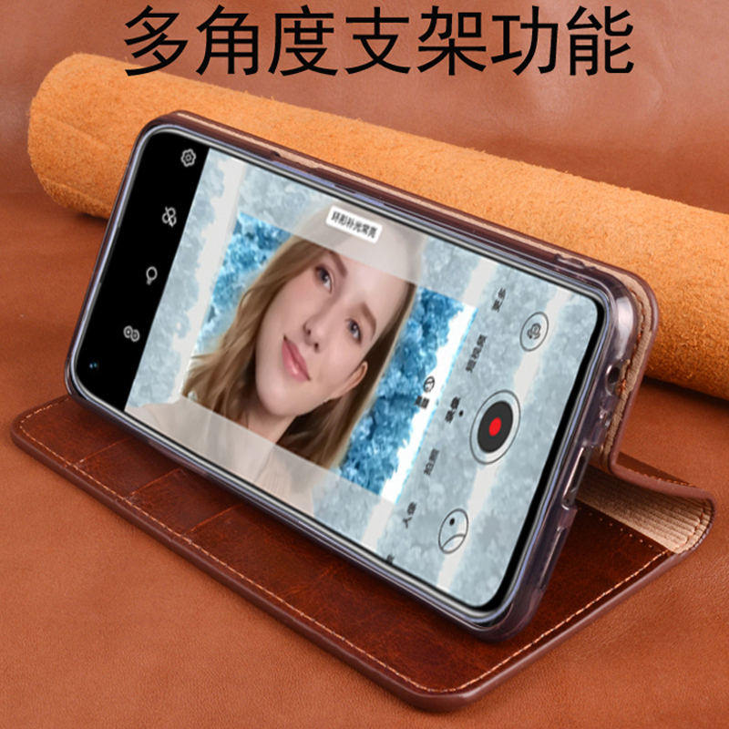 opporeno5k手机壳真皮翻盖reno5pro+保护套全包防摔5g男女款新品5 - 图2