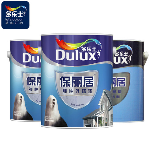 多乐士保丽居外墙乳胶漆防水防晒弹性拉毛涂料自刷白色墙漆A601 - 图1