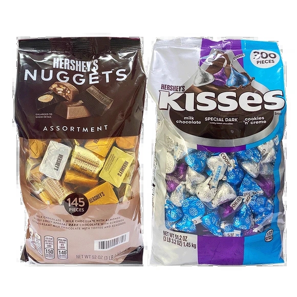 美国进口HERSHEYS Kisses好时银色水滴牛奶巧克力喜糖500G多味选 - 图1