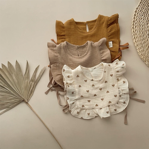 Брендовый марлевый детский слюнявчик для младенца, ретро нагрудник, в корейском стиле