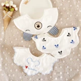 Детский хлопковый слюнявчик, защитный демисезонный нагрудник для новорожденных, в корейском стиле, в цветочек