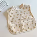 Брендовый детский водонепроницаемый нагрудник для еды, милый слюнявчик, в корейском стиле, с карманом, с медвежатами