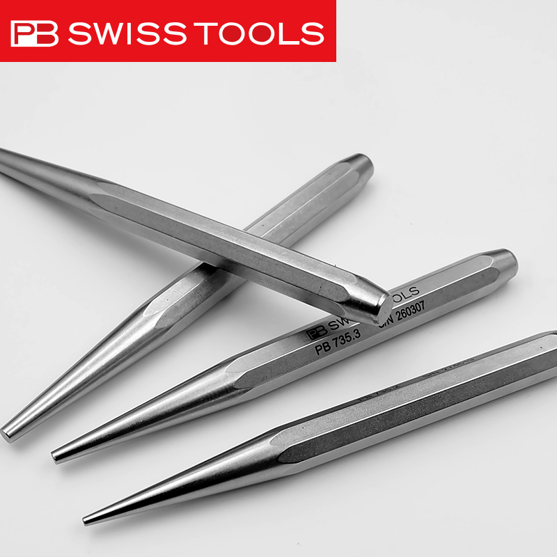 瑞士PB SWISS TOOLS进口专业级手工圆锥冲735 冲子全套工具 - 图2