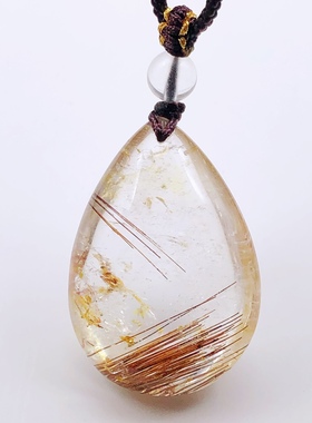 天然发晶吊坠女毛衣水晶项链锁骨链情人节礼物生日礼物水晶吊坠