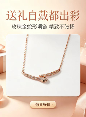S925银玫瑰金蛇形项链优雅百搭