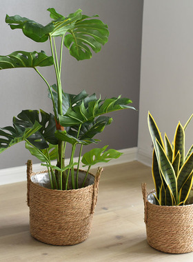 筐子竹编植物装饰套花篮