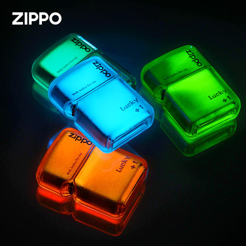 zippo打火机夜光流沙幸运创意透明外壳官方正品送男友抖音同款 - 图0