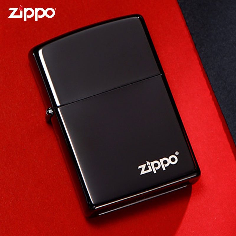 原装正品 ZIPPO打火机正版黑炫冰芝宝经典商标标志 24756ZL防风-图3