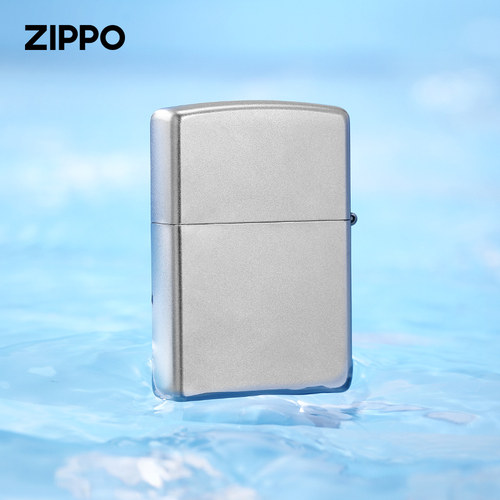 zippo打火机秋水含睛缎纱镀铬官方正品防风煤油告白礼物送男友 - 图1