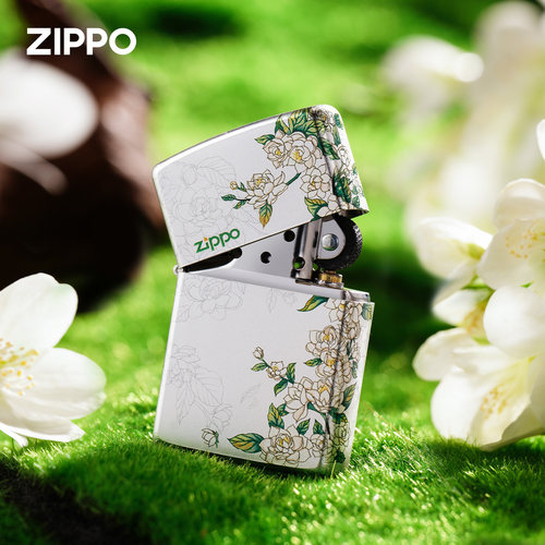 zippo打火机春绘茉莉予君莫离官方正品煤油防风生日礼物送男友 - 图1