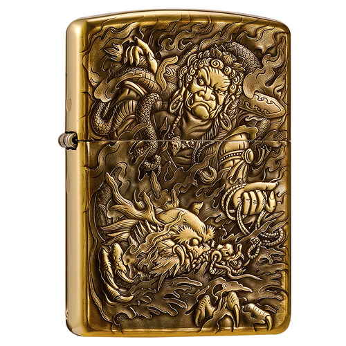 打火机zippo男士正品盔甲浮雕不动明王收藏级zoop煤油机限量版zp